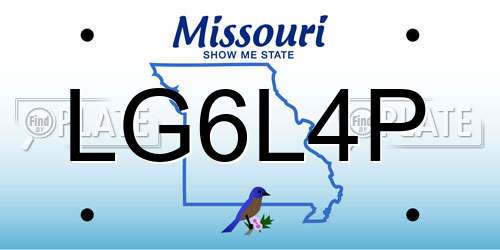 LG6L4P Missouri License Plate