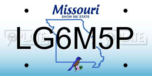 LG6M5P Missouri License Plate