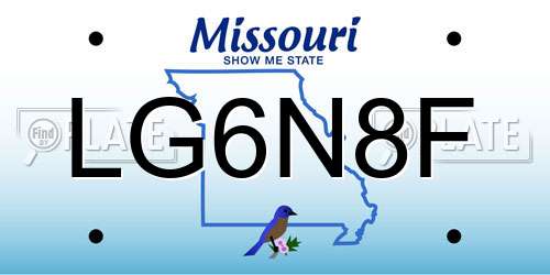 LG6N8F Missouri License Plate