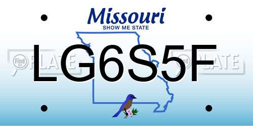 LG6S5F Missouri License Plate