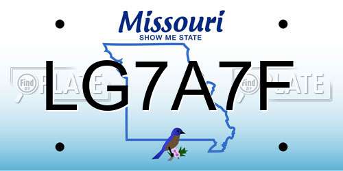 LG7A7F Missouri License Plate