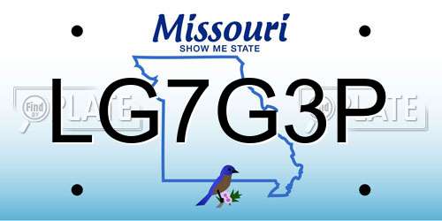 LG7G3P Missouri License Plate