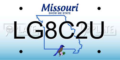 LG8C2U Missouri License Plate