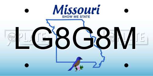 LG8G8M Missouri License Plate