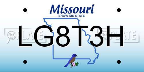 LG8T3H Missouri License Plate