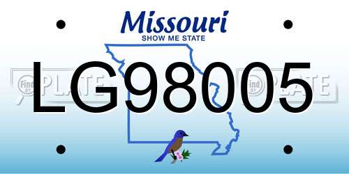 LG98005 Missouri License Plate