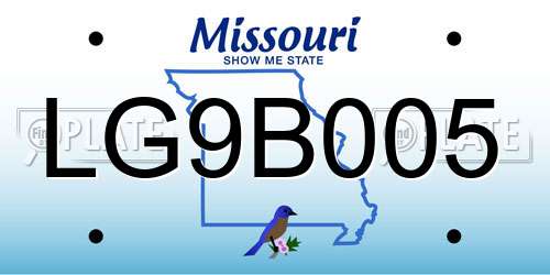 LG9B005 Missouri License Plate