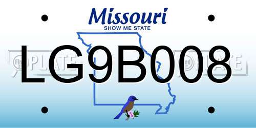 LG9B008 Missouri License Plate