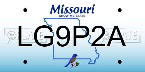 LG9P2A Missouri License Plate