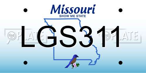 LGS311 Missouri License Plate