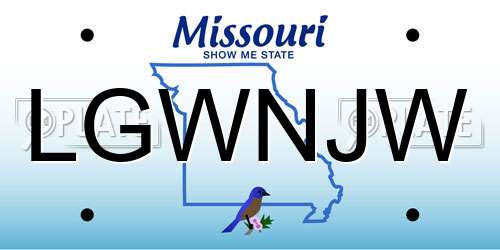 LGWNJW Missouri License Plate