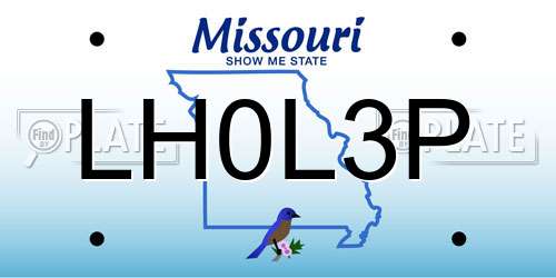 LH0L3P Missouri License Plate