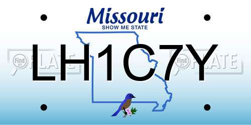 LH1C7Y Missouri License Plate