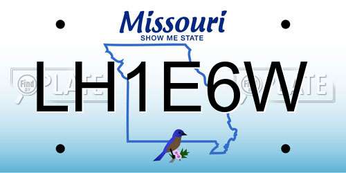 LH1E6W Missouri License Plate