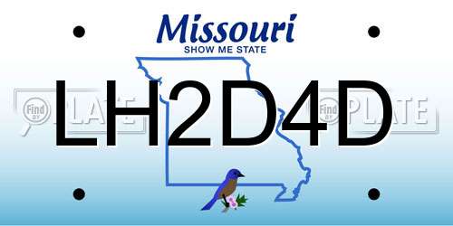 LH2D4D Missouri License Plate