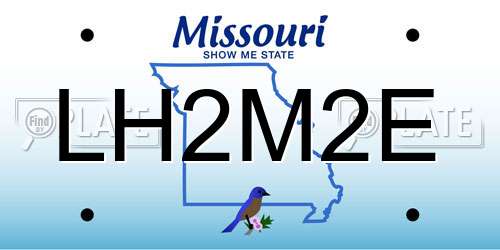 LH2M2E Missouri License Plate