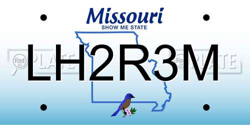 LH2R3M Missouri License Plate