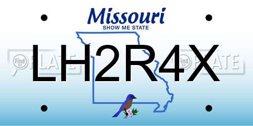 LH2R4X Missouri License Plate