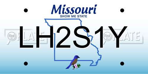 LH2S1Y Missouri License Plate