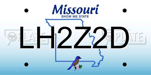 LH2Z2D Missouri License Plate