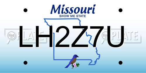LH2Z7U Missouri License Plate