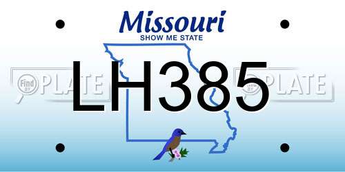 LH385 Missouri License Plate