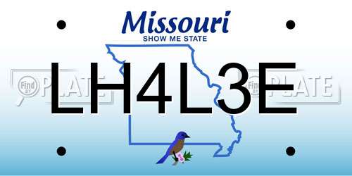LH4L3E Missouri License Plate