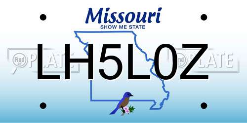 LH5L0Z Missouri License Plate