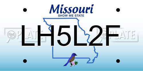 LH5L2F Missouri License Plate