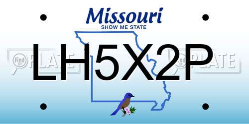 LH5X2P Missouri License Plate