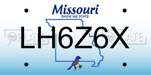 LH6Z6X Missouri License Plate