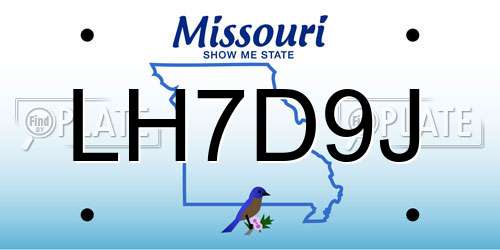 LH7D9J Missouri License Plate