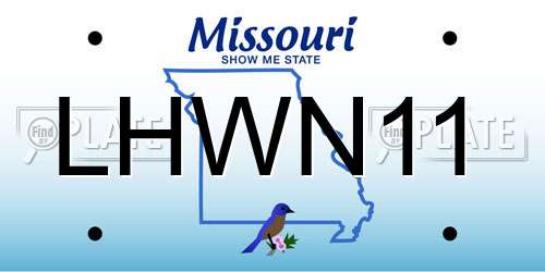 LHWN11 Missouri License Plate