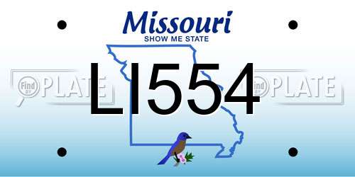 LI554 Missouri License Plate