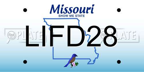 LIFD28 Missouri License Plate