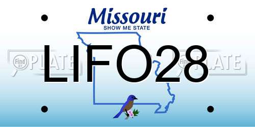LIFO28 Missouri License Plate