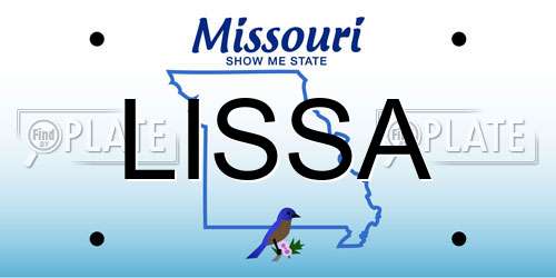 LISSA Missouri License Plate