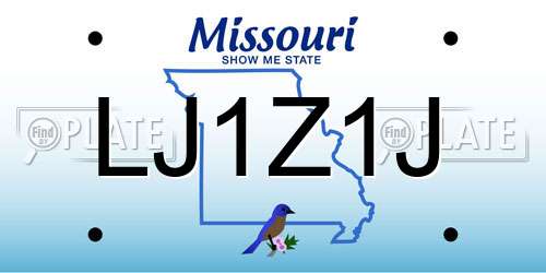LJ1Z1J Missouri License Plate