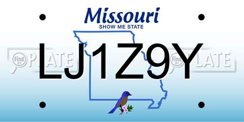 LJ1Z9Y Missouri License Plate