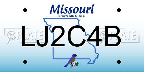LJ2C4B Missouri License Plate