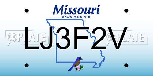 LJ3F2V Missouri License Plate