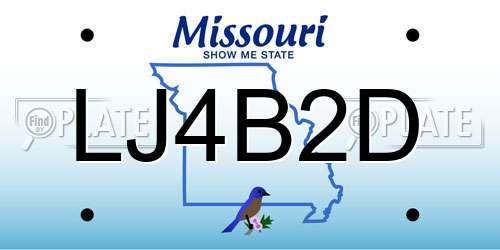 LJ4B2D Missouri License Plate