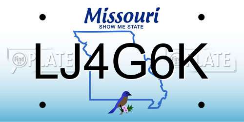 LJ4G6K Missouri License Plate
