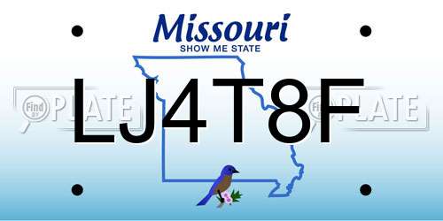 LJ4T8F Missouri License Plate