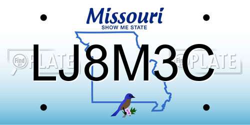 LJ8M3C Missouri License Plate