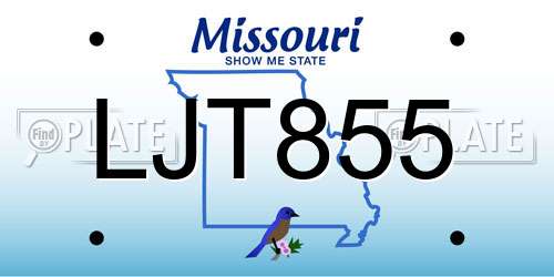 LJT855 Missouri License Plate