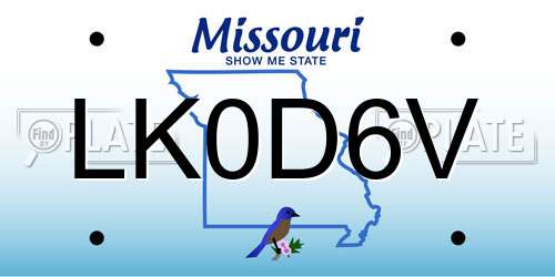 LK0D6V Missouri License Plate
