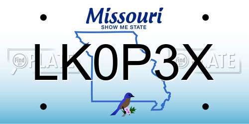 LK0P3X Missouri License Plate