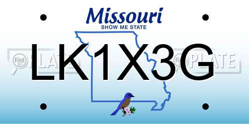 LK1X3G Missouri License Plate