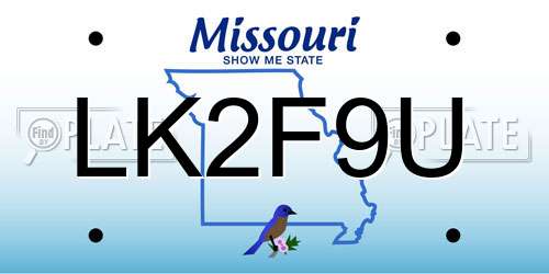 LK2F9U Missouri License Plate